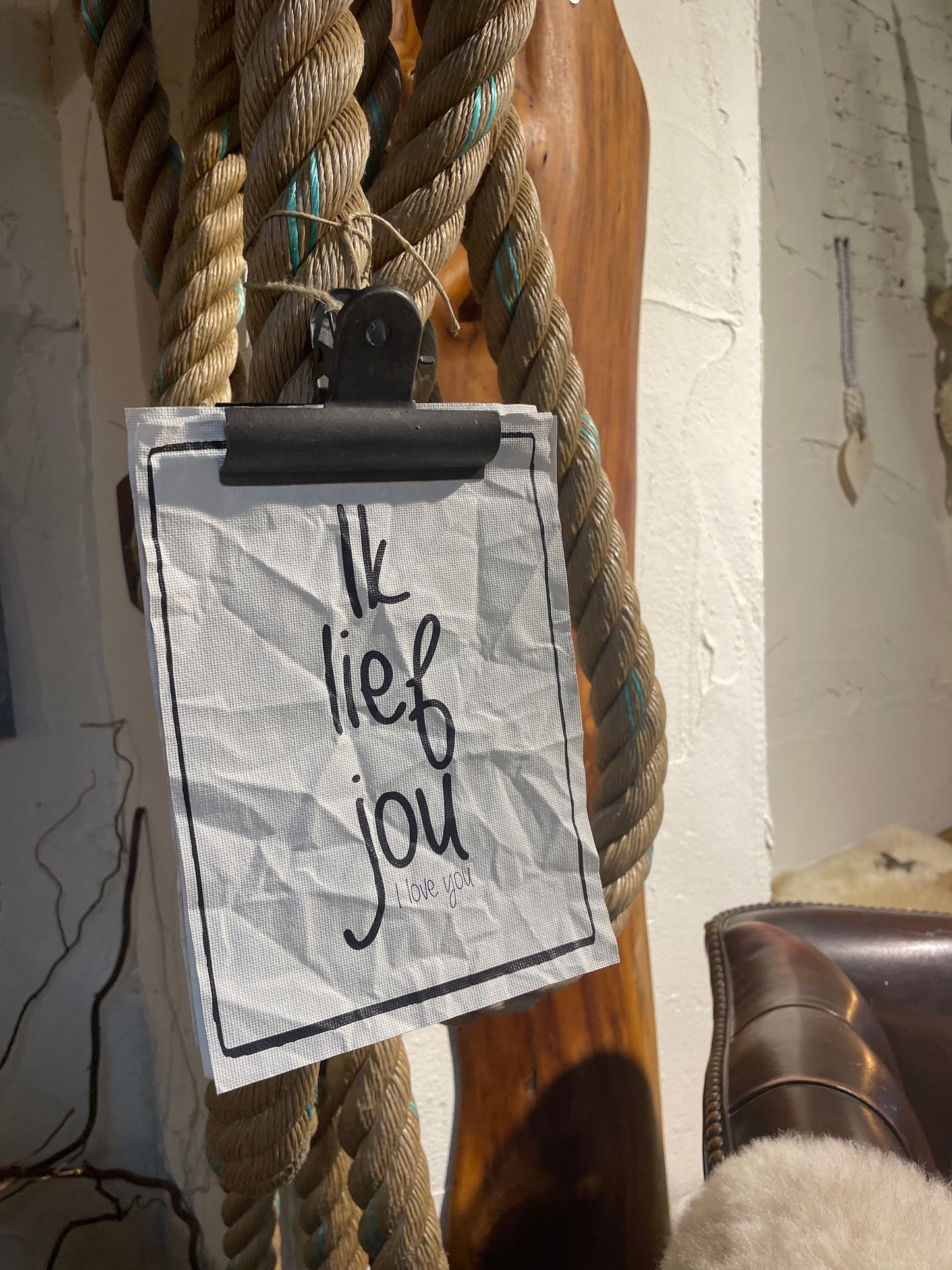 Canvas kaart ‘Ik lief jou’