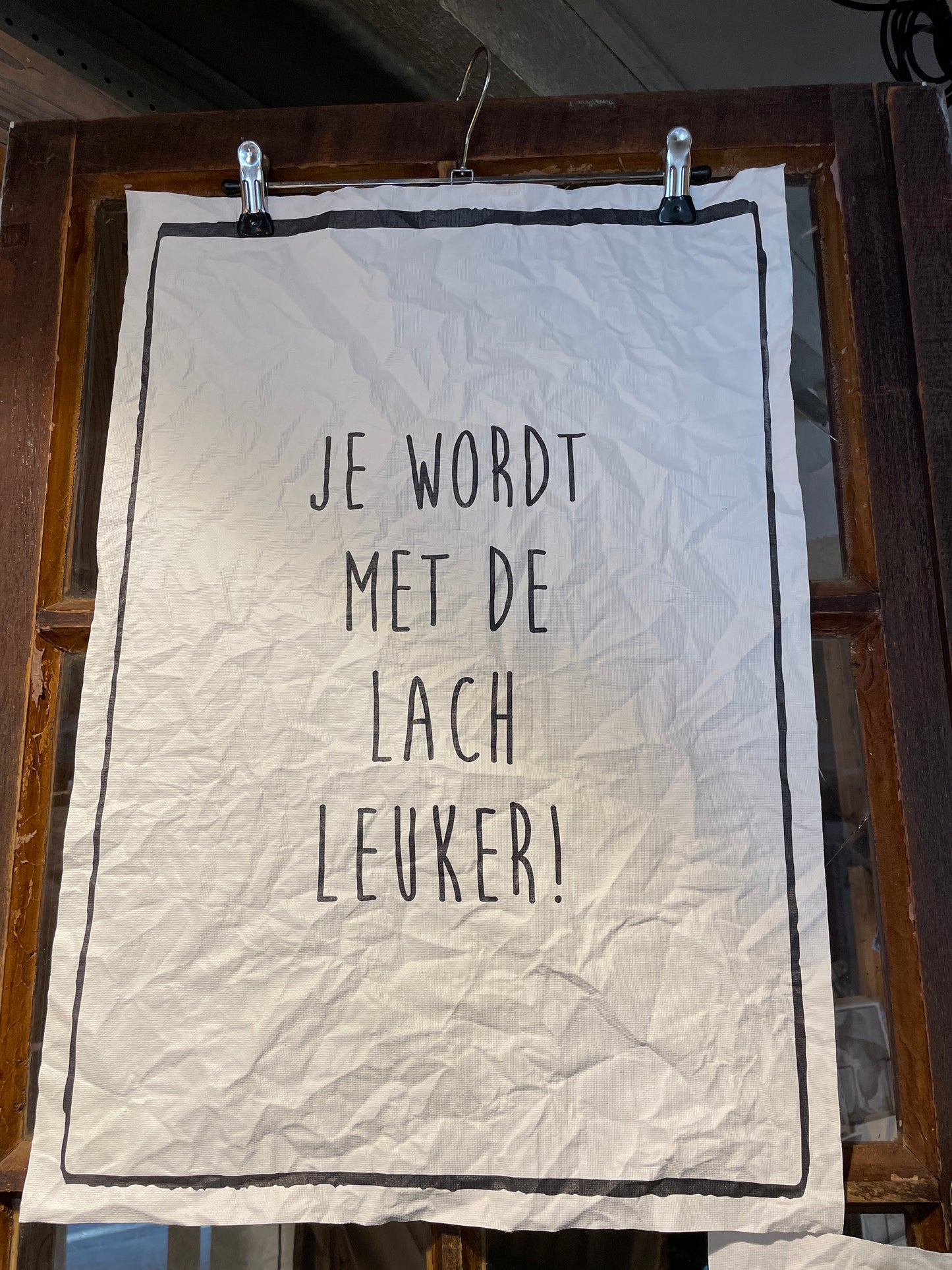 Canvas kaart ‘je wordt met de lach leuker’
